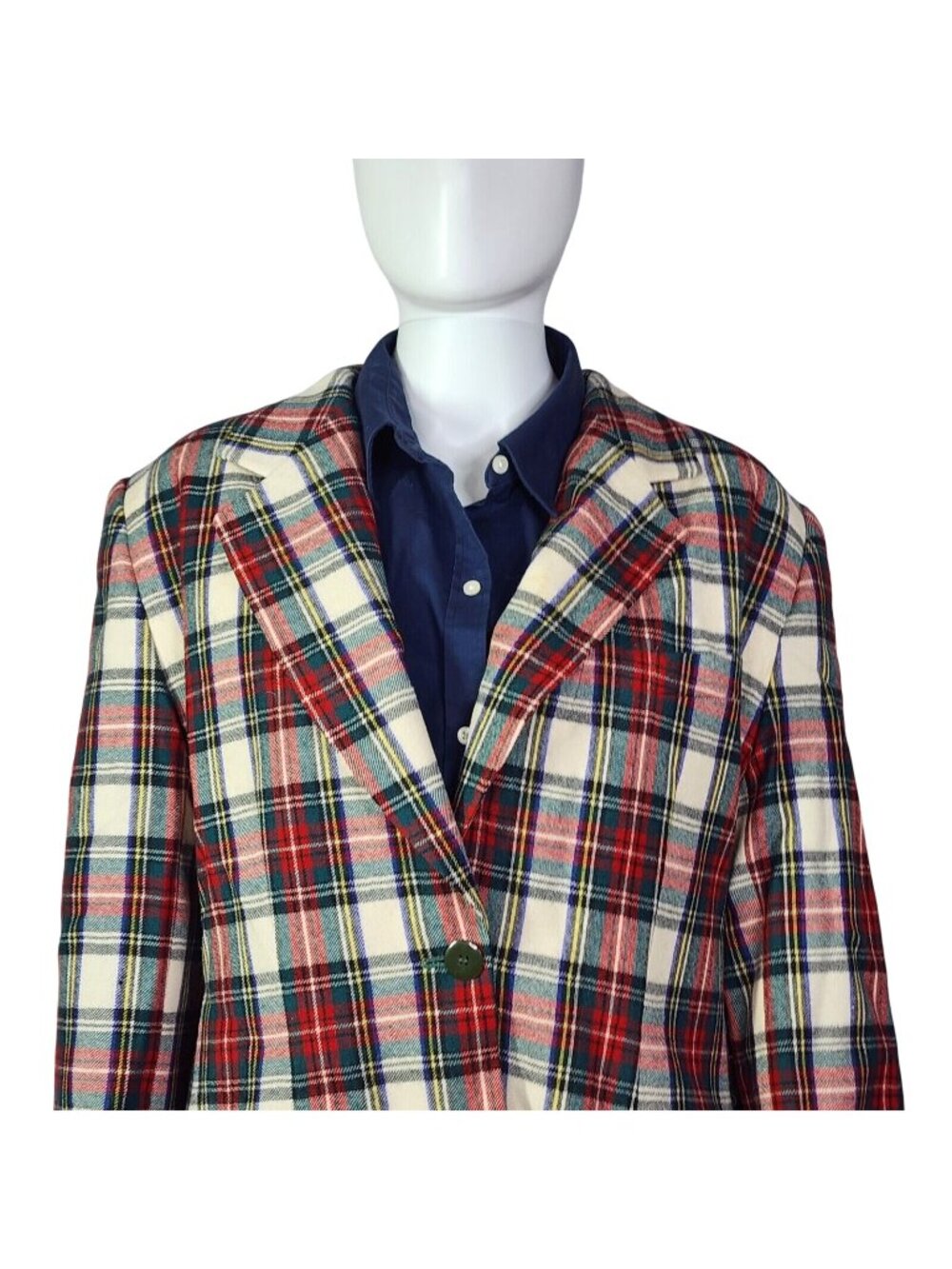 Vintage Giorgio Sant' AngeloWomens Plaid Blazer Wool Blend Size 14